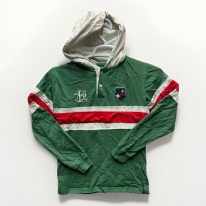 Y2K EVOLUTION IN DESIGN Legends 72 Rugby Shirt Hoodie Youth XL Green Striped